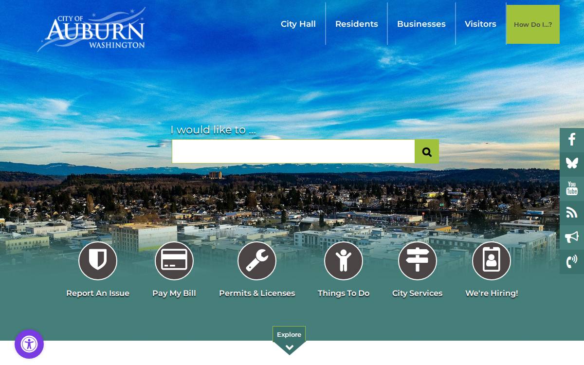 City of Auburn, WA Economic Development website preview
