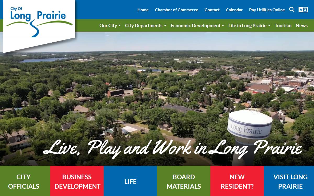 City of Long Prairie website preview
