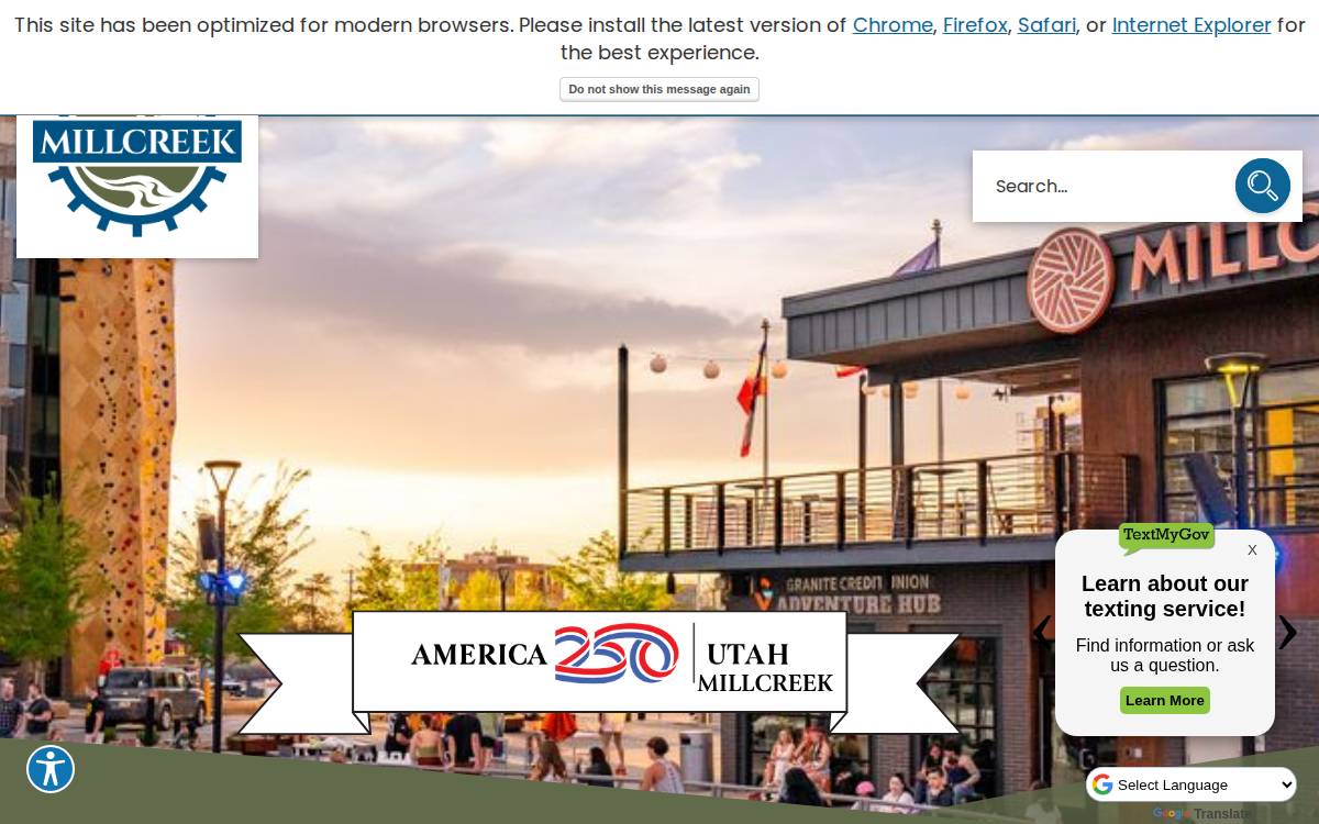 City of Millcreek website preview