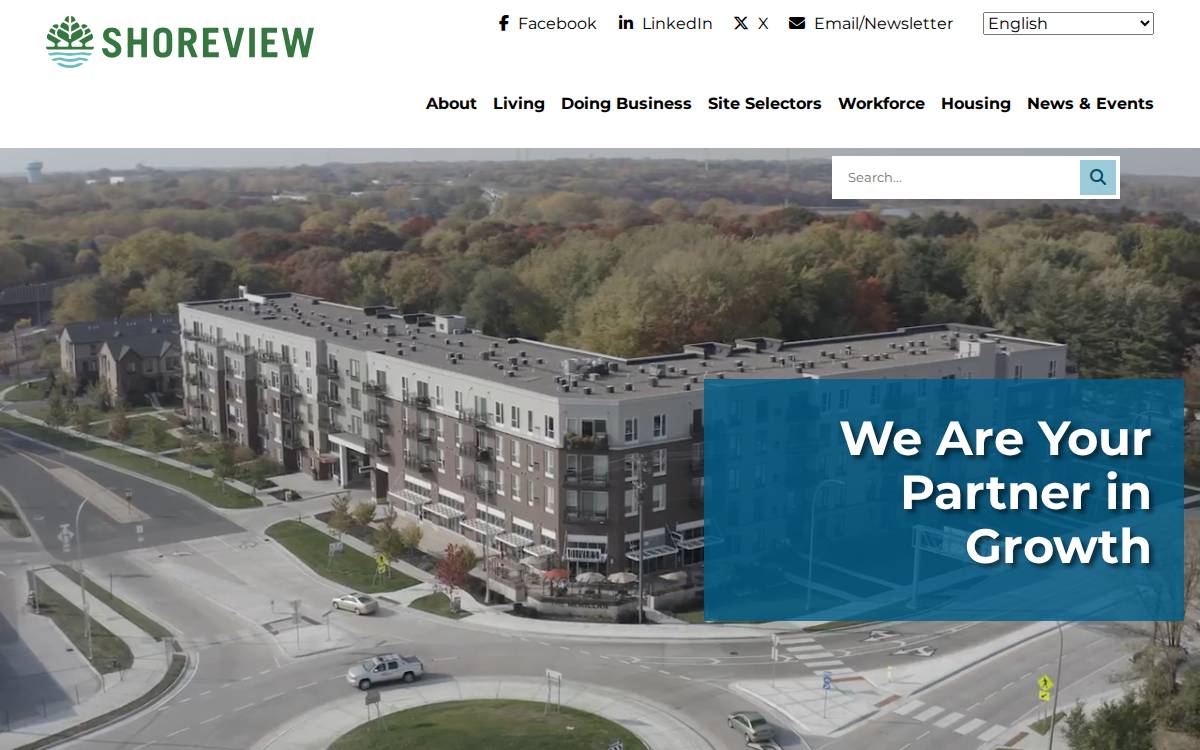 City of Shoreview Economic Development website preview