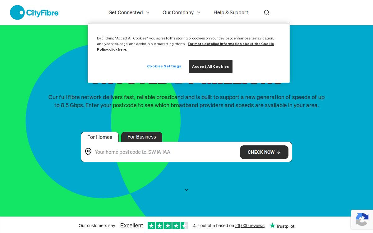 CityFibre website preview