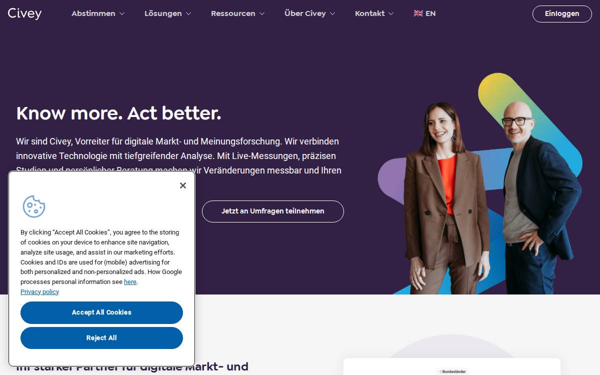Civey website preview