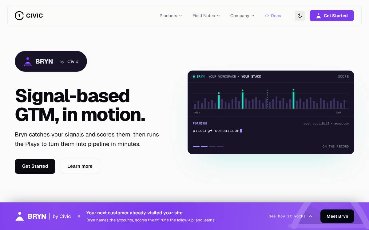 Civic Blockchain-based identity verification website preview