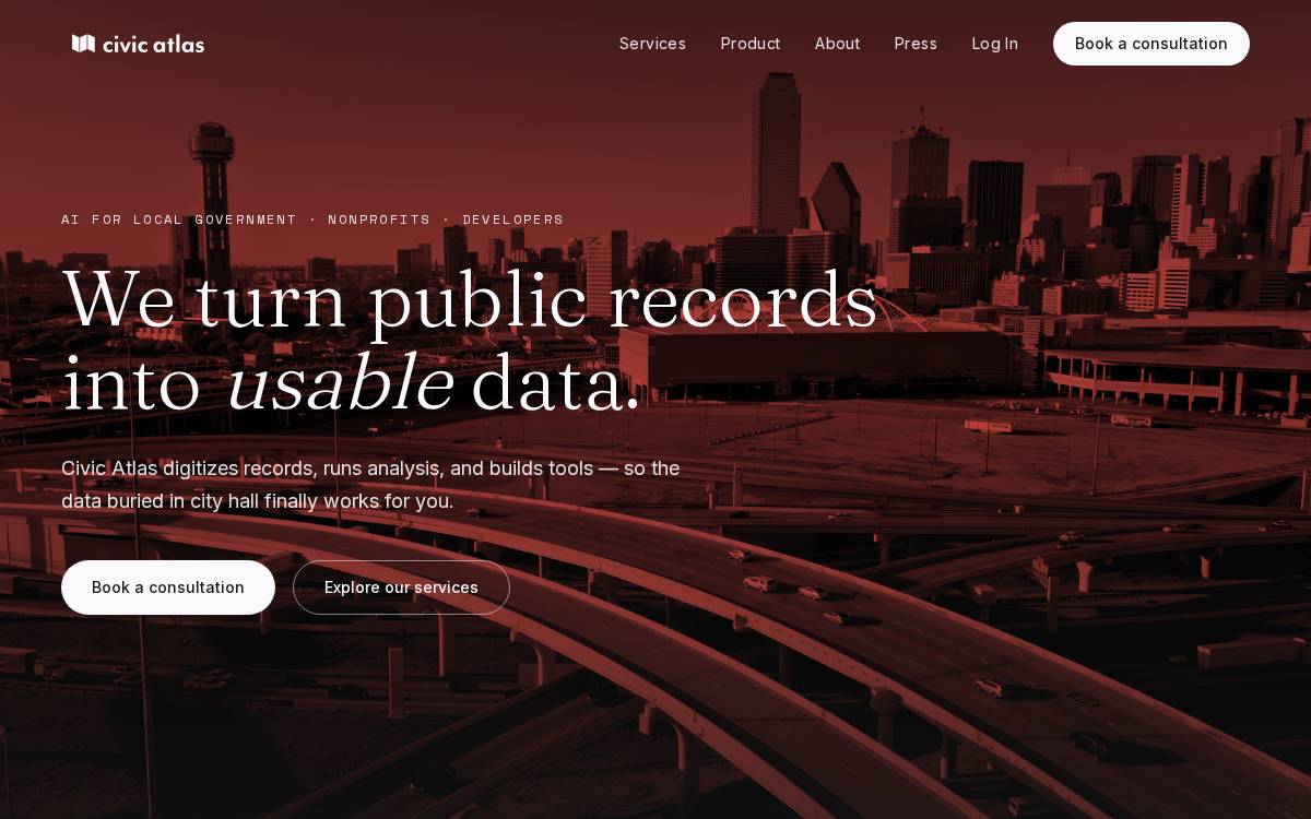 Civicatlas website preview