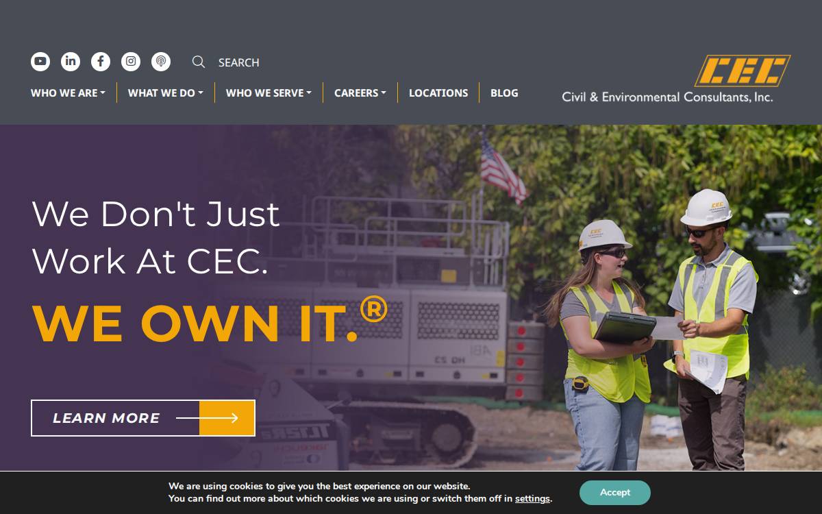 Civil & Environmental Consultants website preview