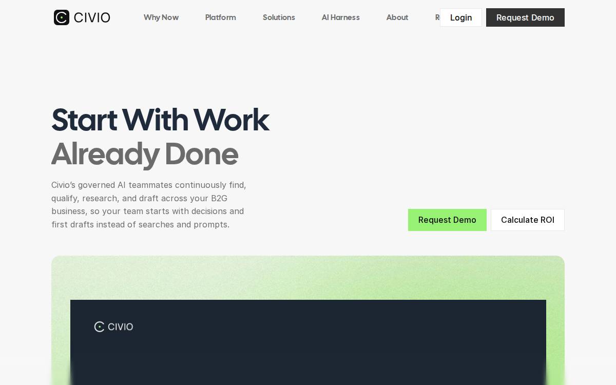 Civio AI website preview