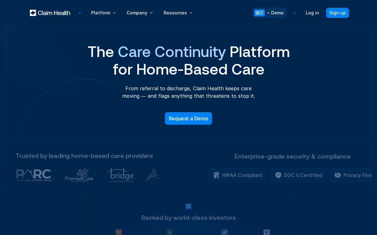 Claim Health website preview