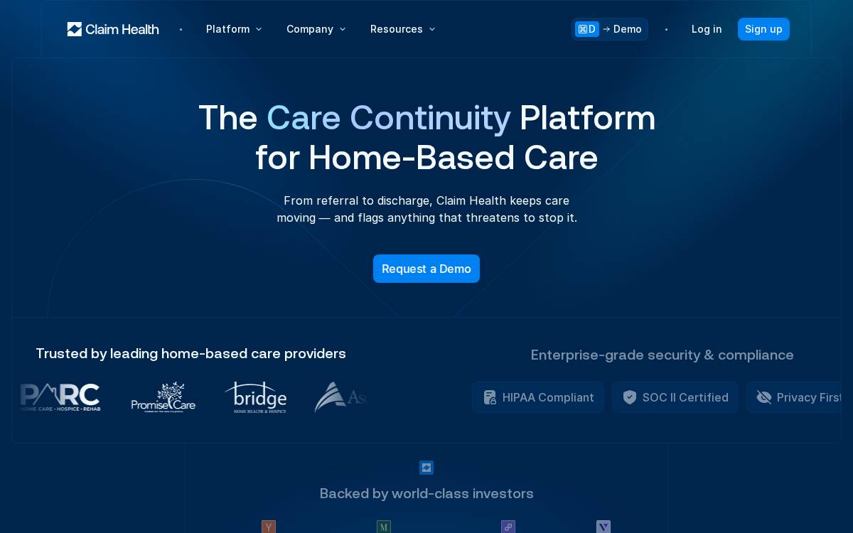 Claimhealth website preview