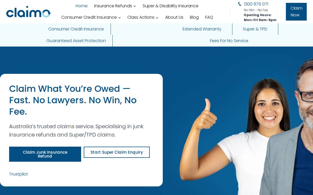 Claimo website preview