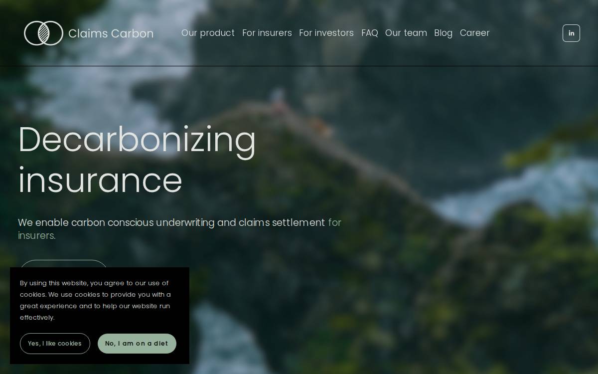 Claims Carbon website preview