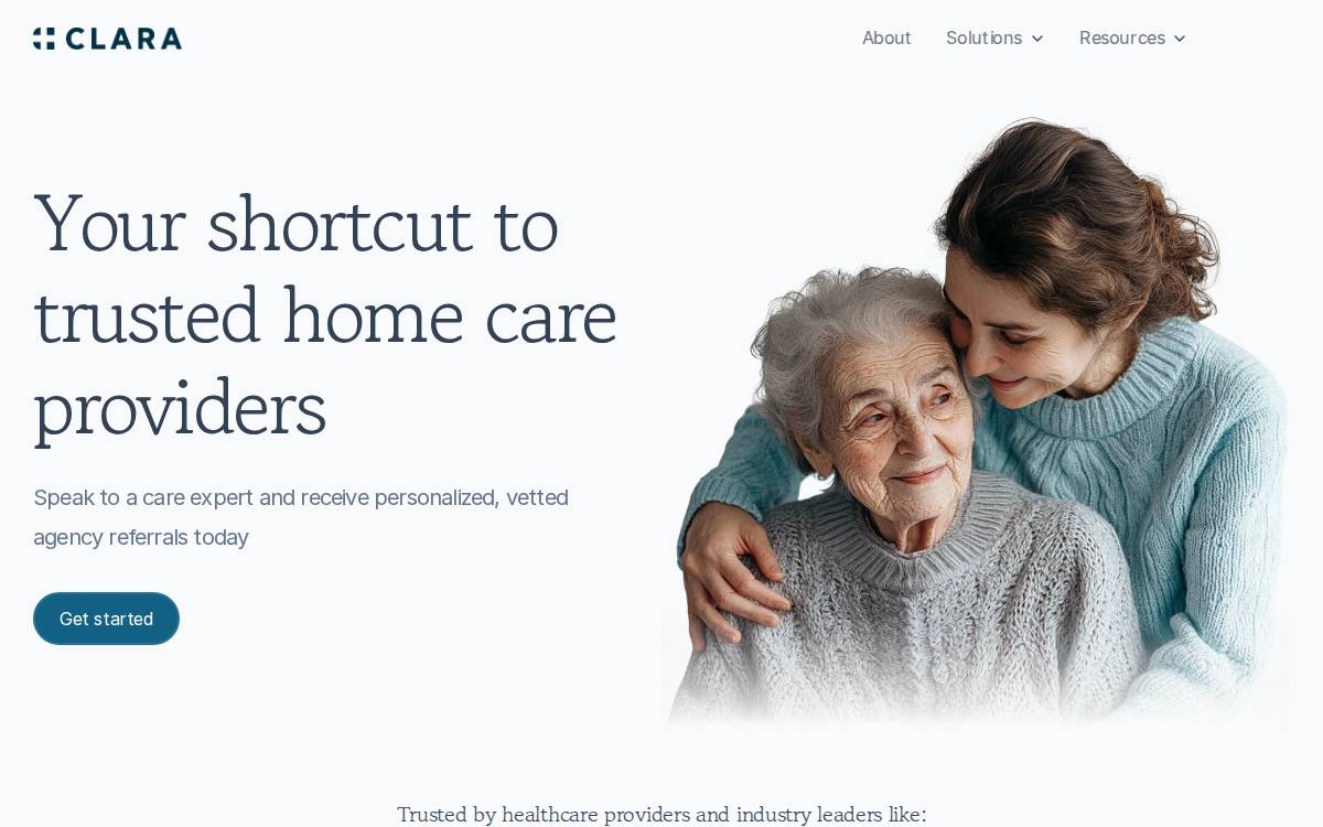 Clarahomecare website preview