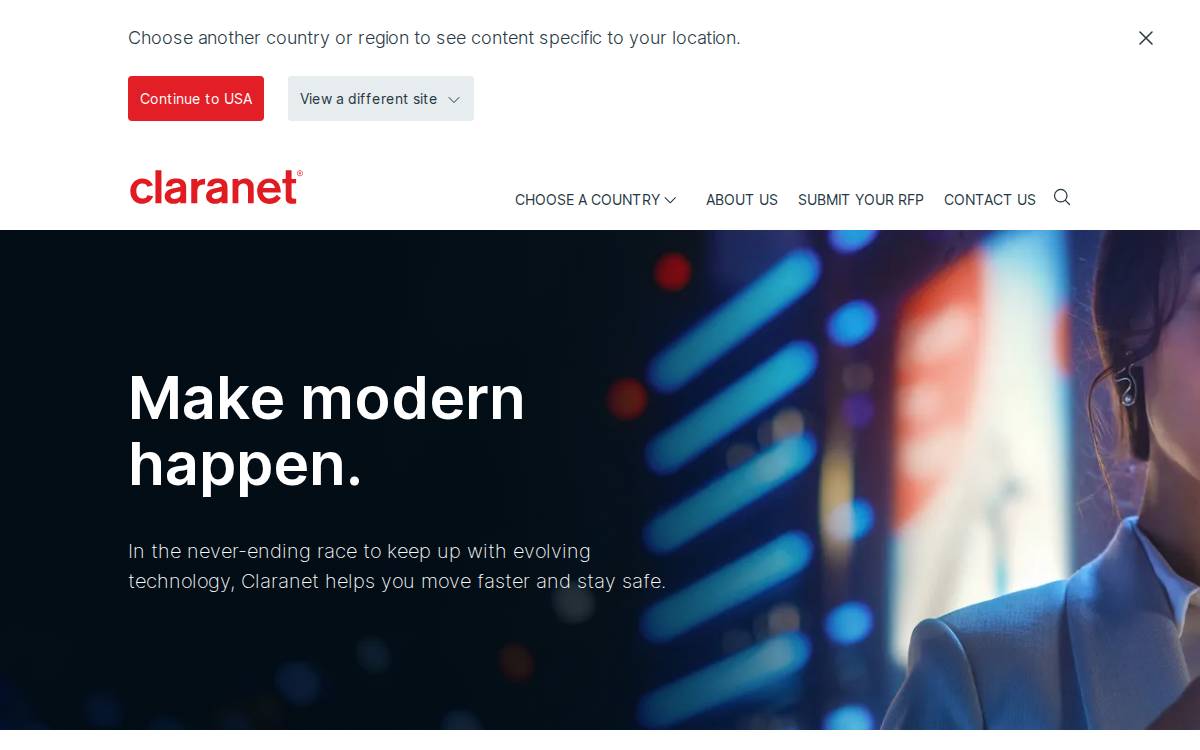 claranet website preview