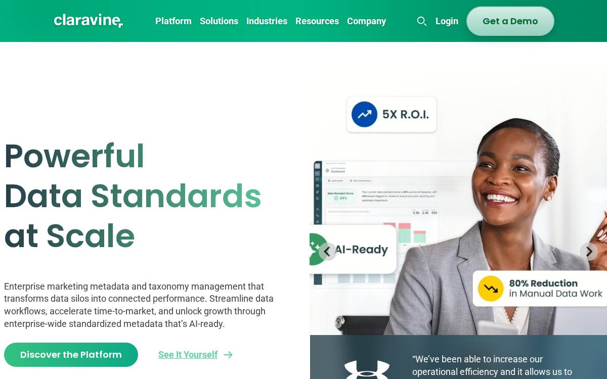 Claravine website preview