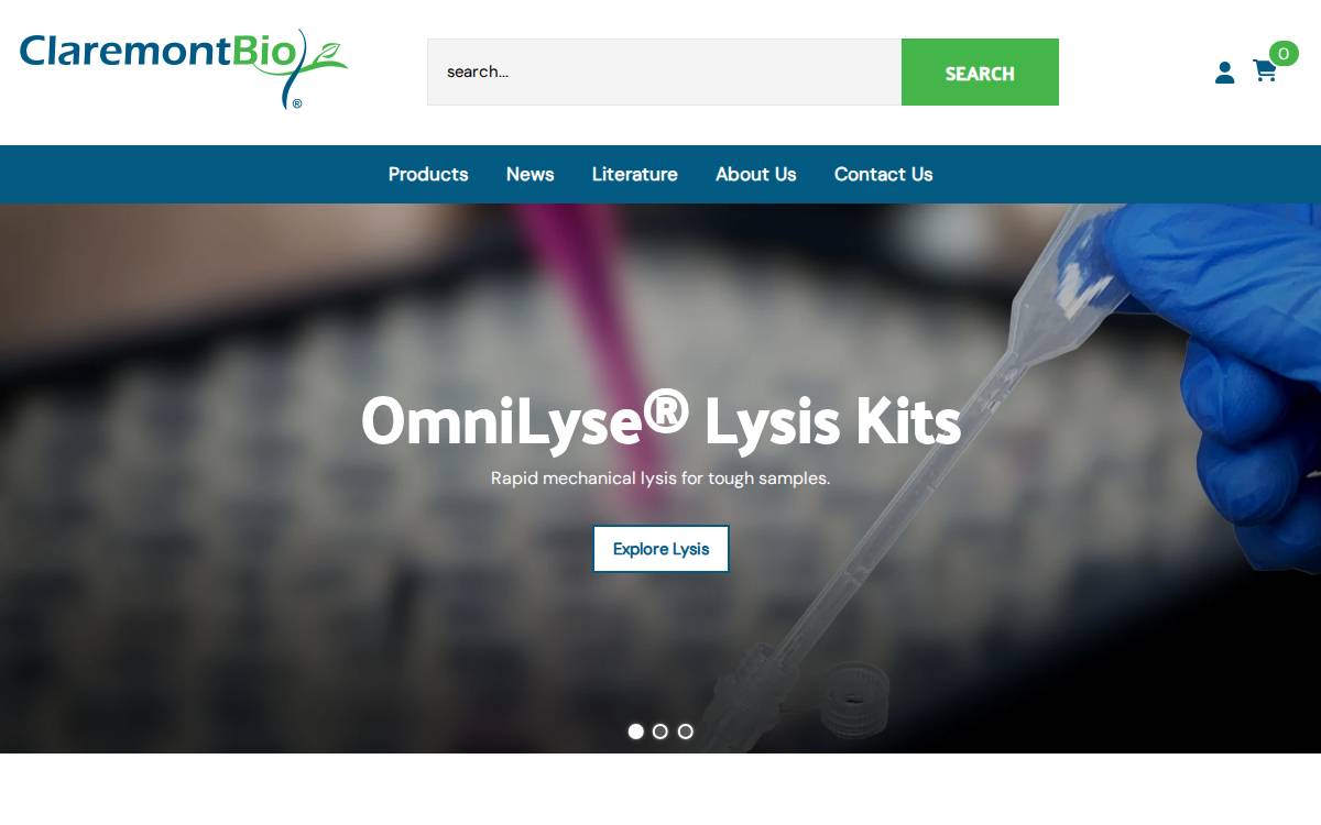 CLAREMONT BIOSOLUTIONS LLC website preview