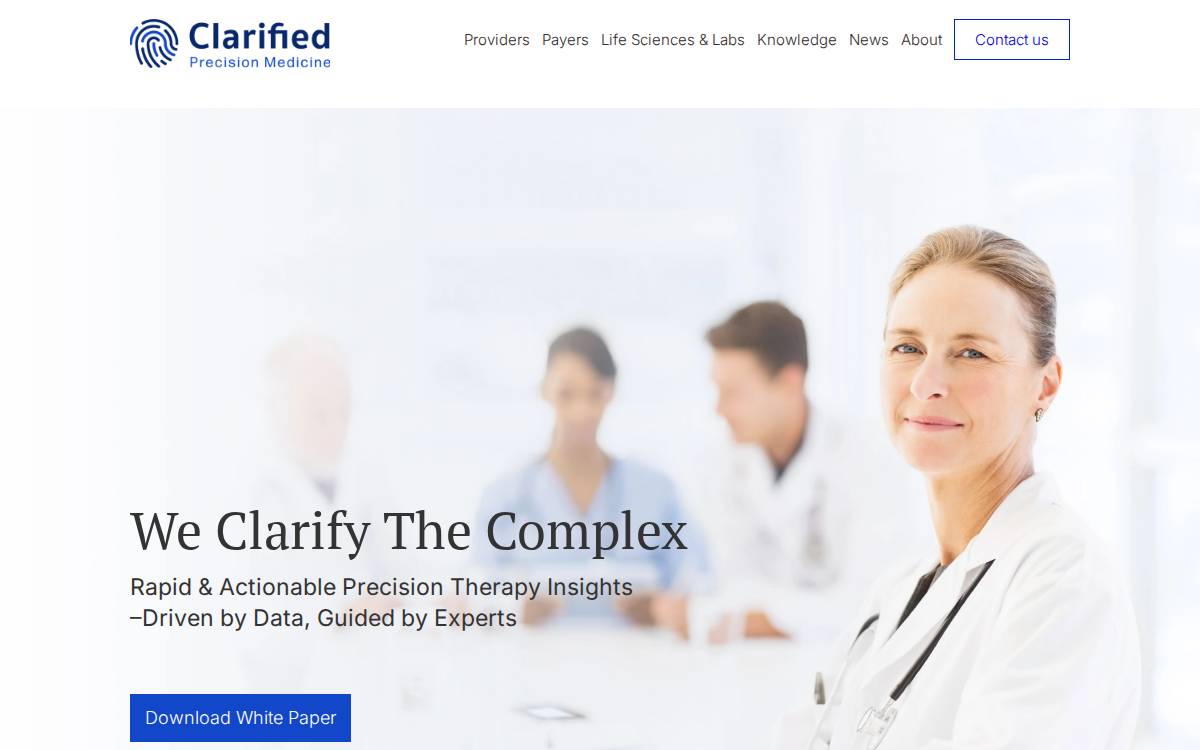 Clarified Precision Medicine website preview