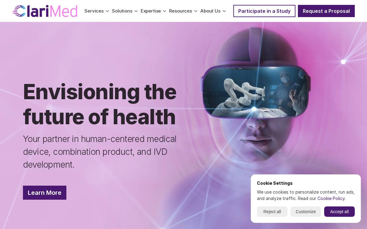 ClariMed website preview