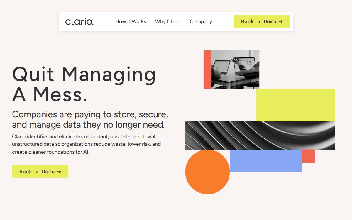 Clario website preview