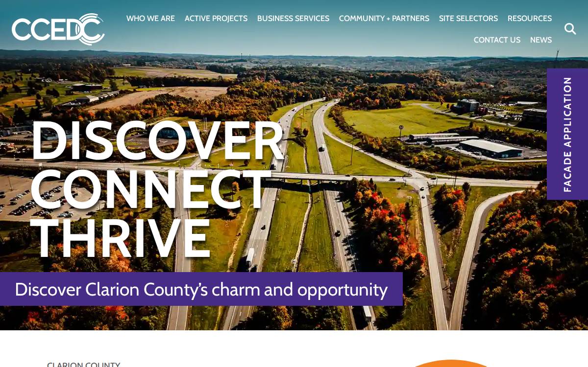 Clarion County EDC website preview