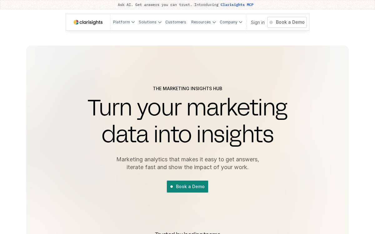 Clarisights website preview