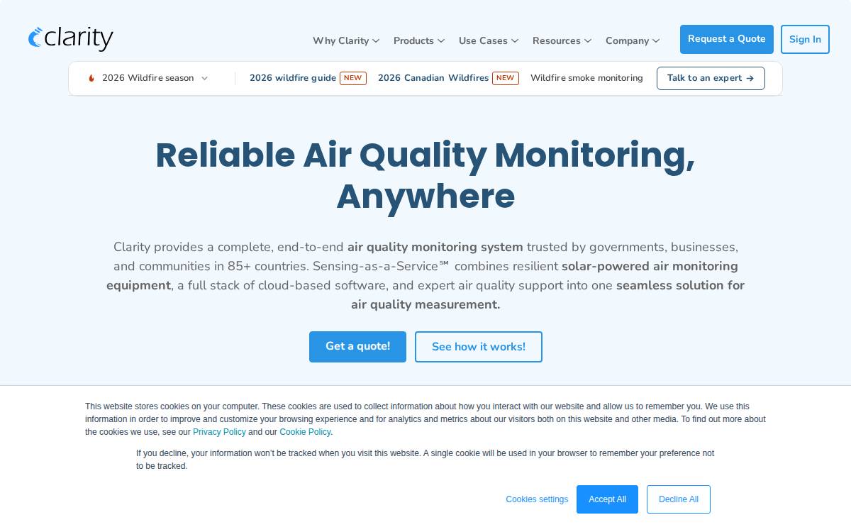 Clarity website preview
