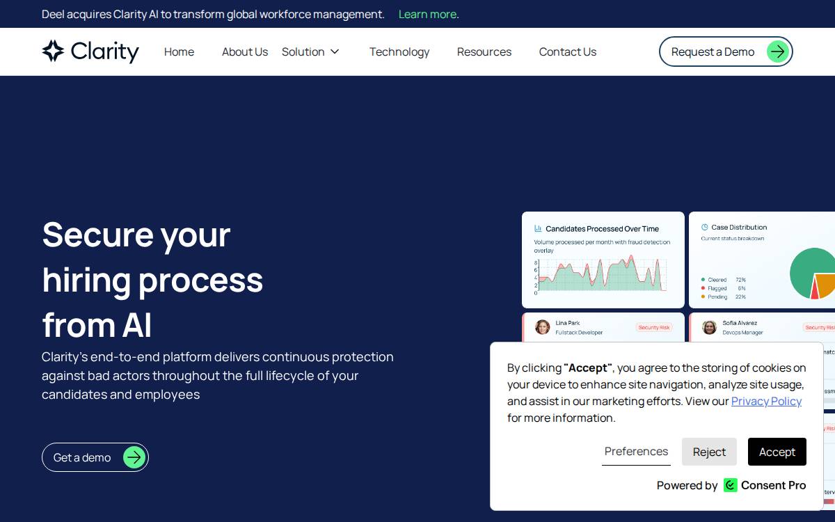 Clarity website preview
