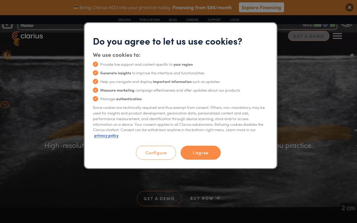Clarius Mobile Health website preview