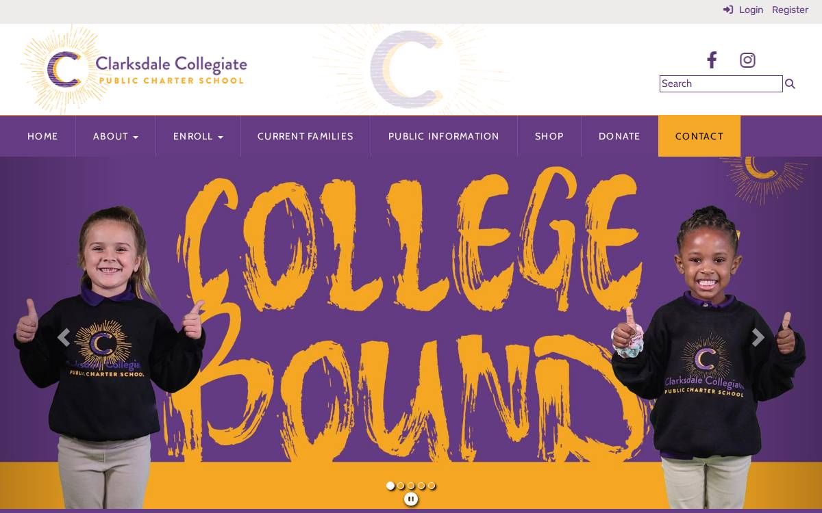 Clarksdale Collegiate 1 School website preview