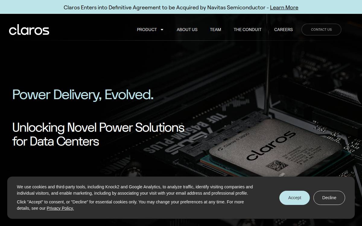 Claros website preview