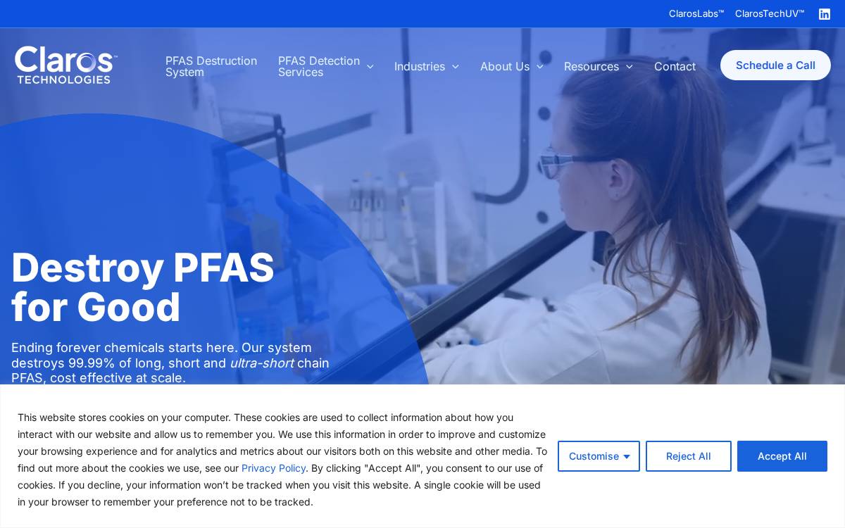 Clarostechnologies website preview
