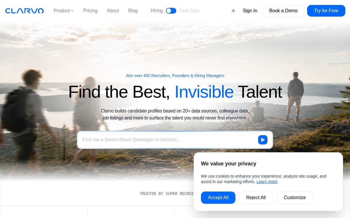 Clarvo website preview