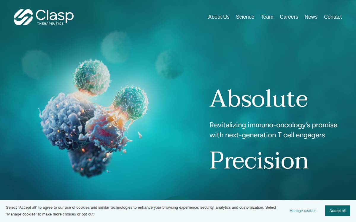 Clasp Therapeutics website preview