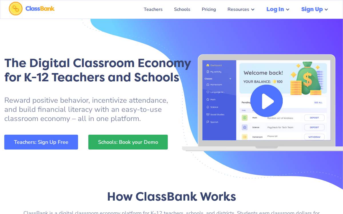 ClassBank website preview