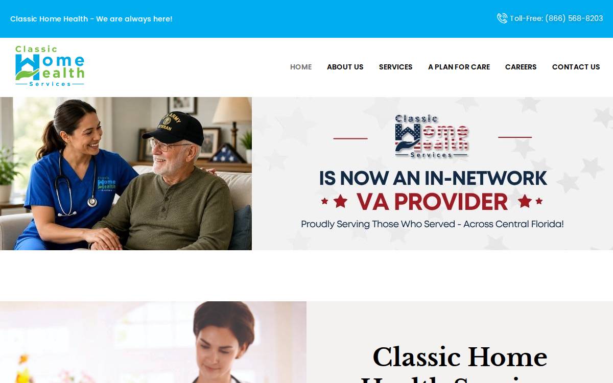 Classic Home Health website preview