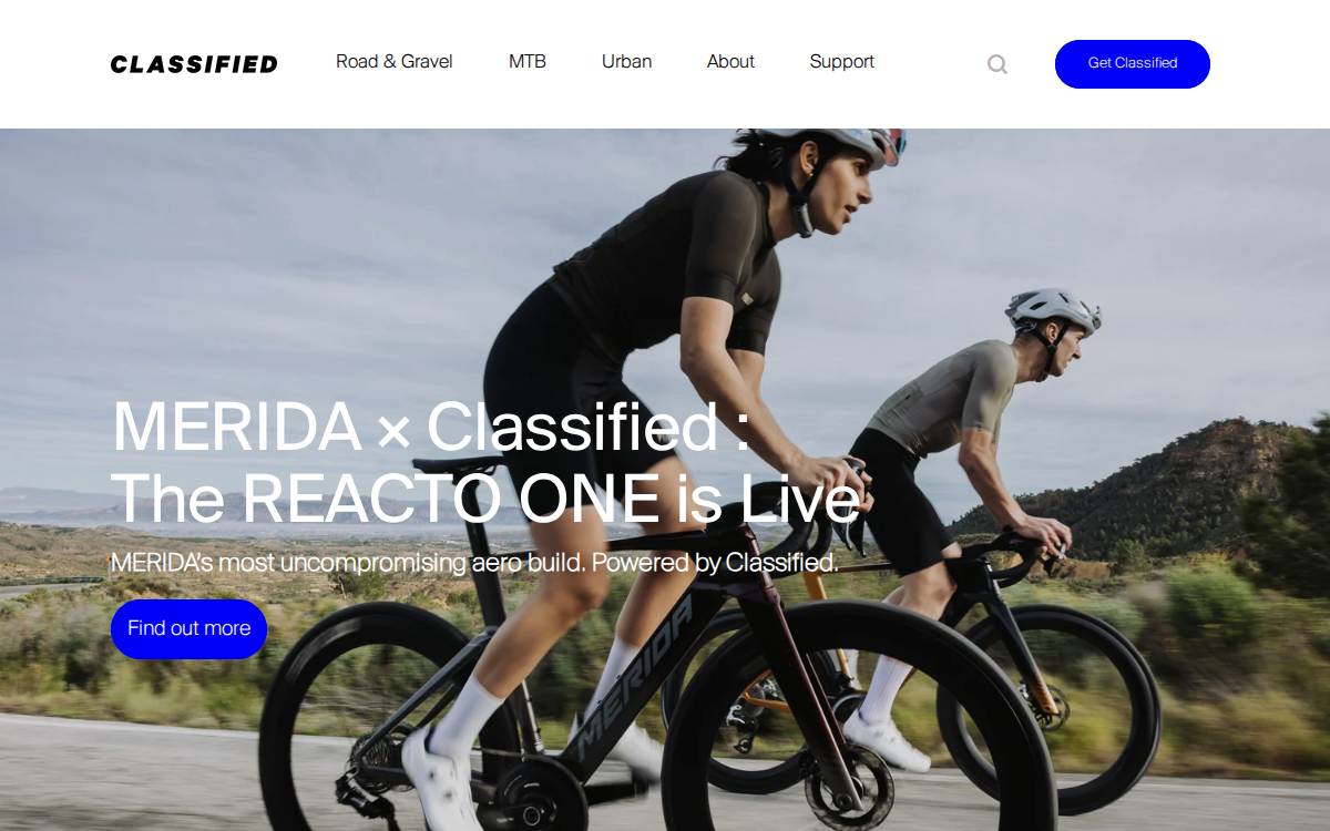 Classified Cycling website preview