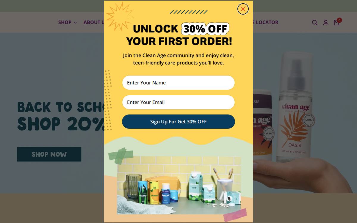 Clean Age website preview