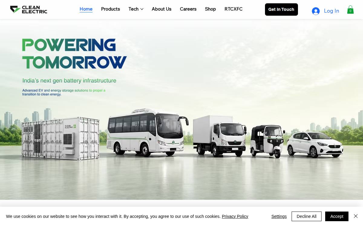 Clean Electric website preview