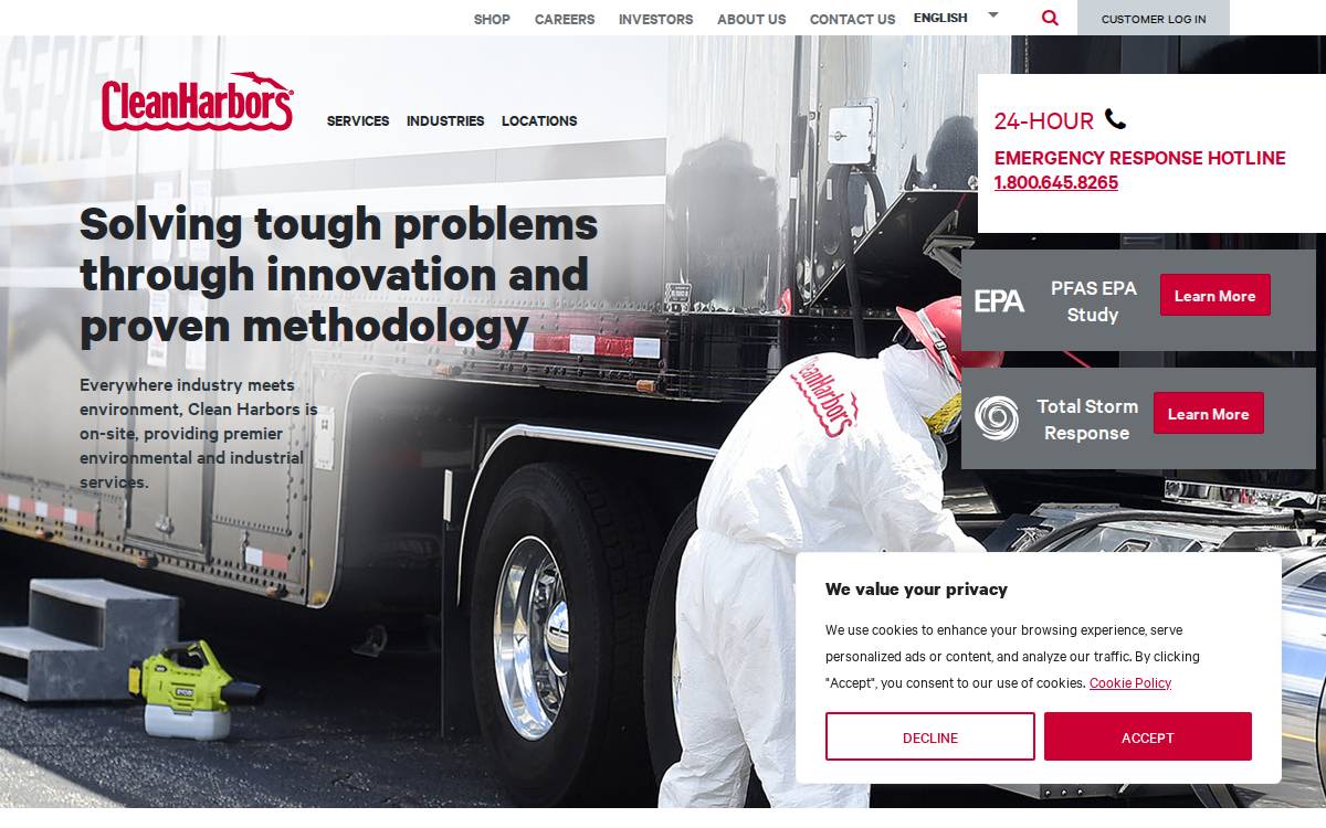 Clean Harbors website preview