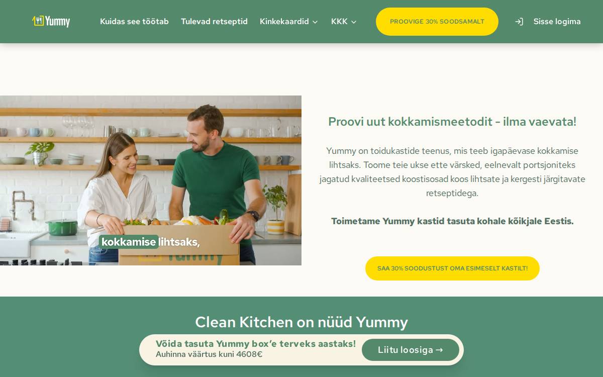 Clean Kitchen (yummy) website preview