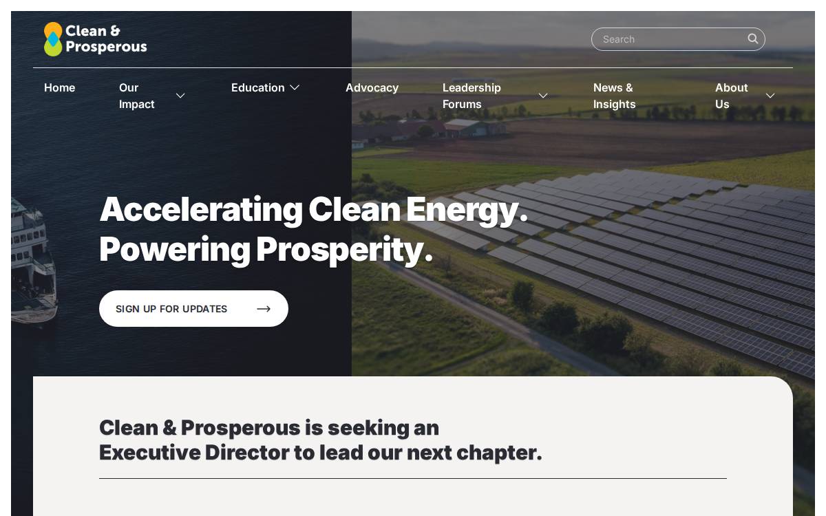 Clean & Prosperous Institute website preview