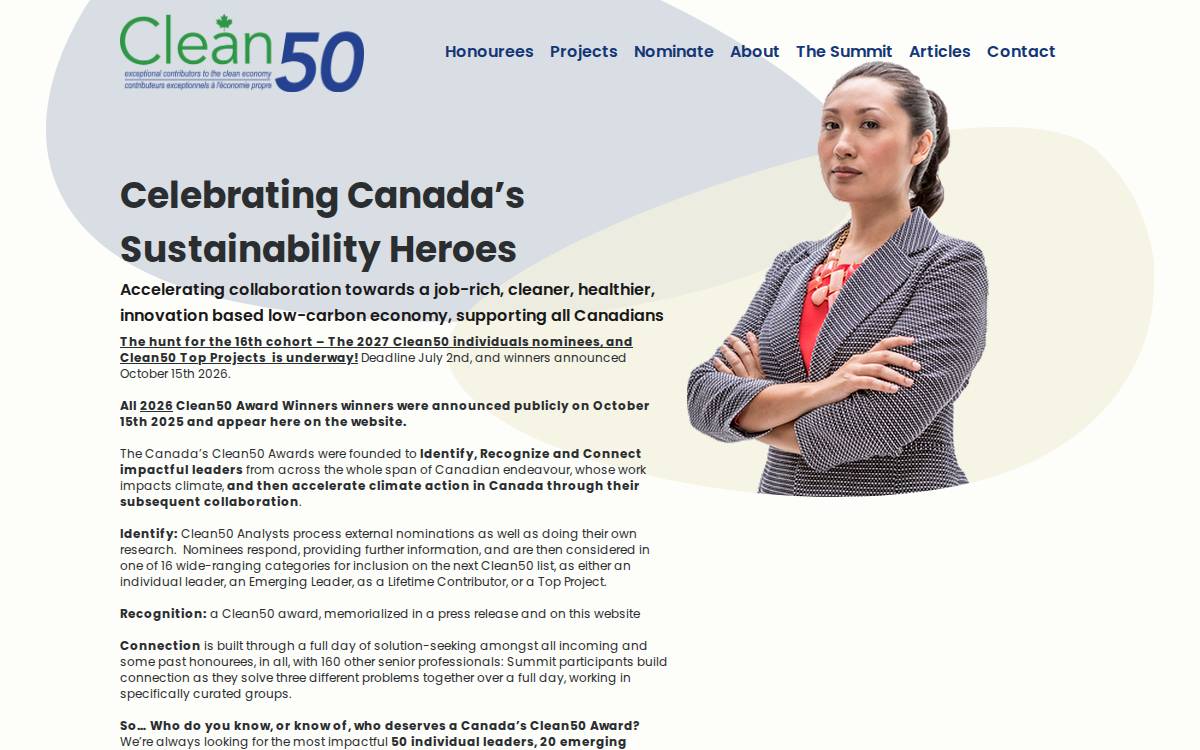 Clean50 website preview