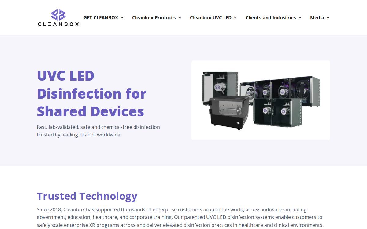 Cleanbox Technology website preview