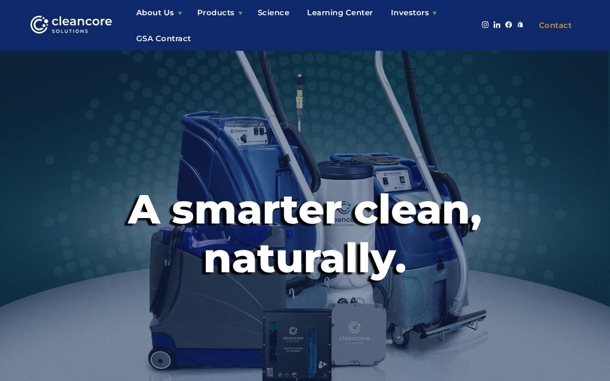 CleanCore Solutions website preview