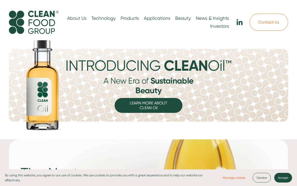 Cleanfood website preview