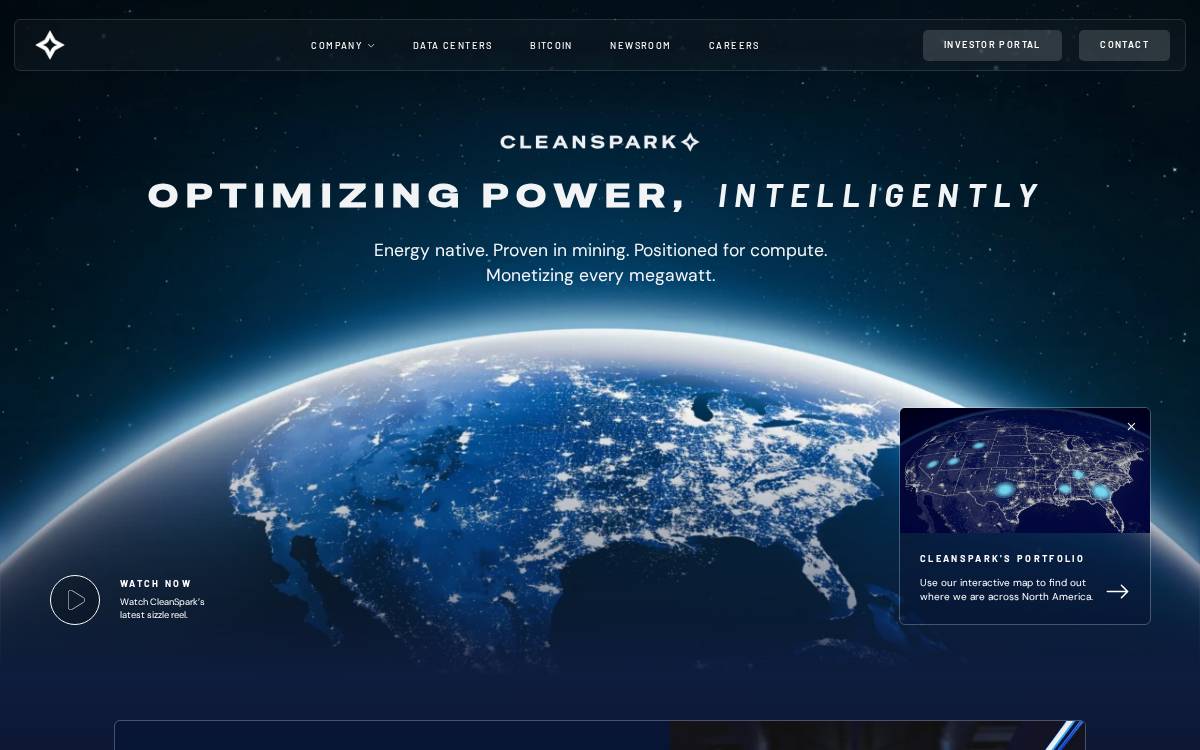 CleanSpark website preview