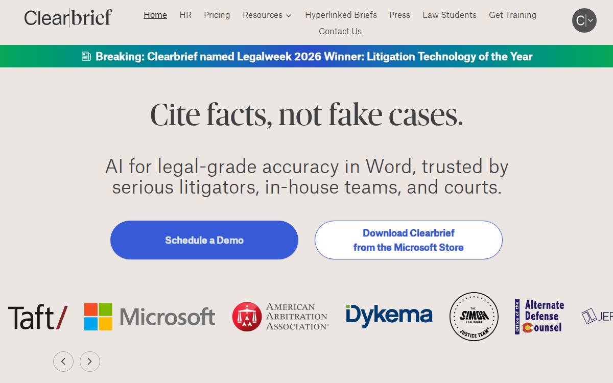 ClearBrief website preview