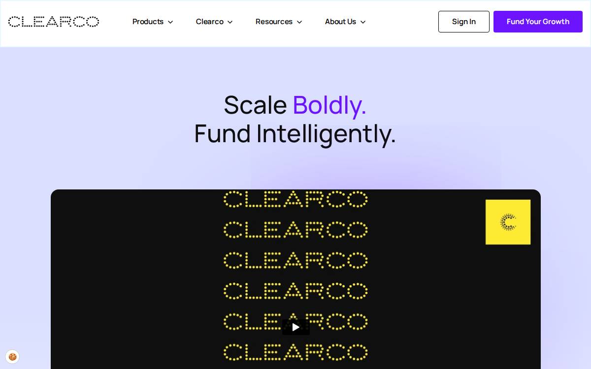 Clearco website preview