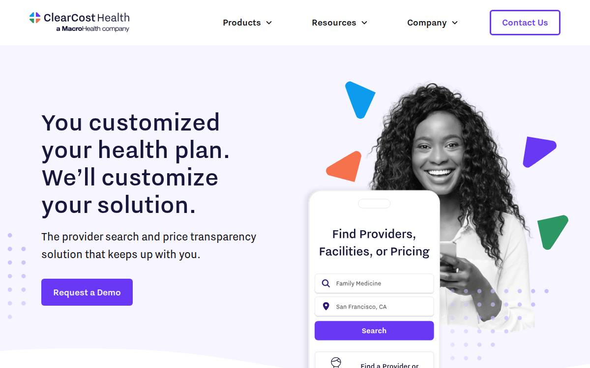 Clearcosthealth website preview
