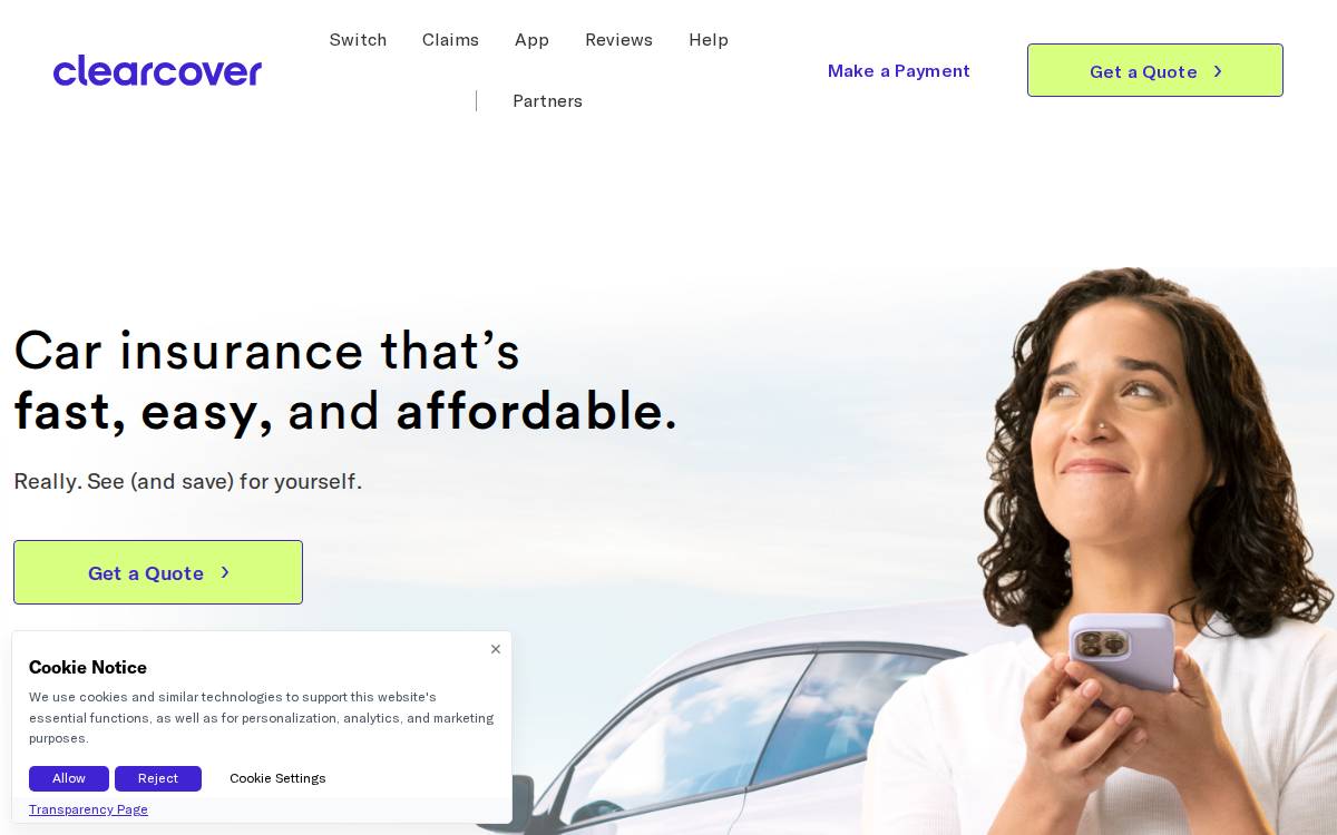 Clearcover website preview