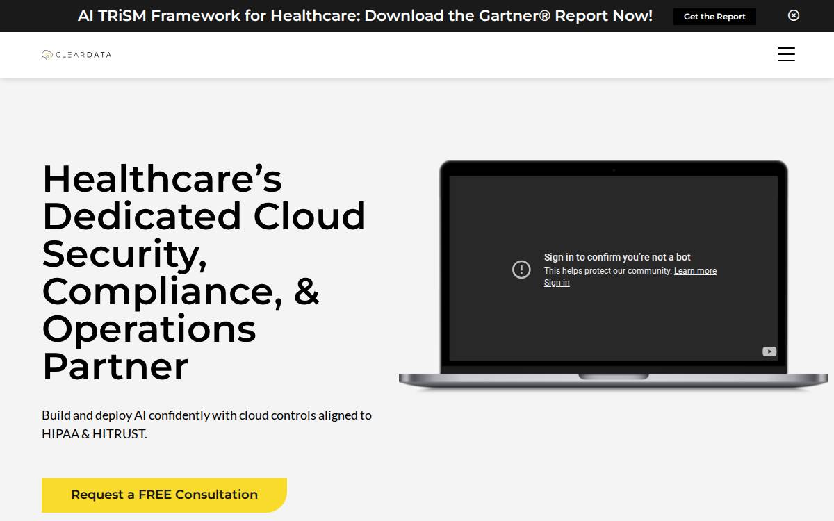 ClearDATA website preview