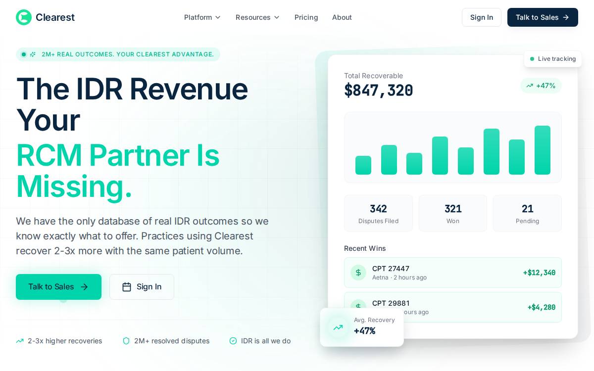 Clearest Health website preview